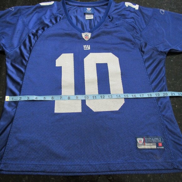 Vintage Reebok on Field Womens NFL NY Eli Manning #10 XL Blue w/ White Jersey - Picture 11 of 16